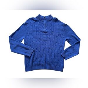 Chaps Cable Knit Sweater Men Size Large 1/4 Zip